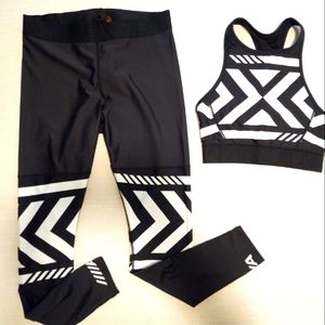 Alala Black and White Geometric Leggings